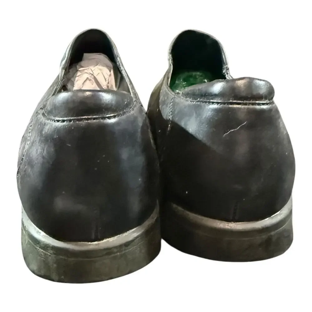 Donald Pliner Men’s Rex Leather Shoes Black Size 9.5 M Laceless Slip On